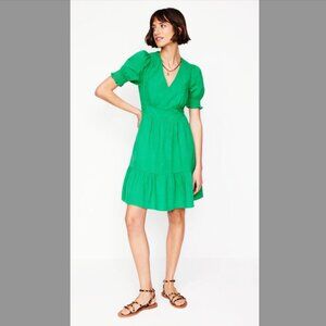 Boden Anna Double Cloth Short Dress Green